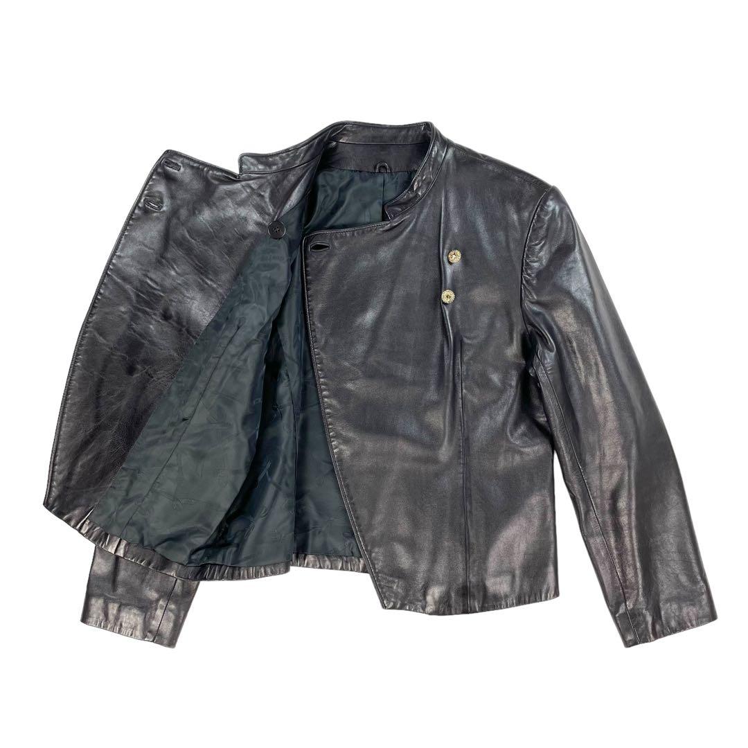 【最高級】 90s 本革 ヴィンテージ 刺繍 金ボタン レザージャケット 極美品