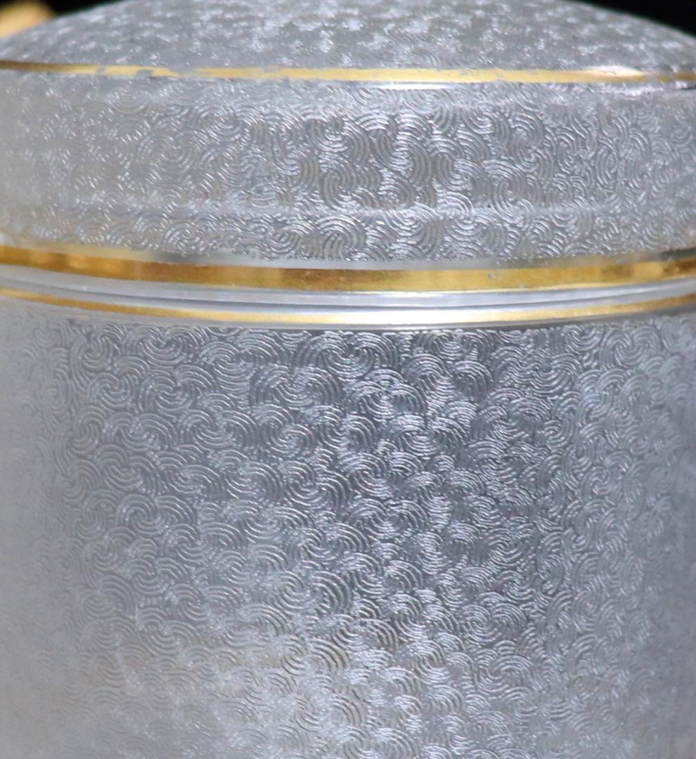 オールド・バカラ 春海商店特注 青海波模様 金彩 蓋物 ボンボニエール 小物入れ