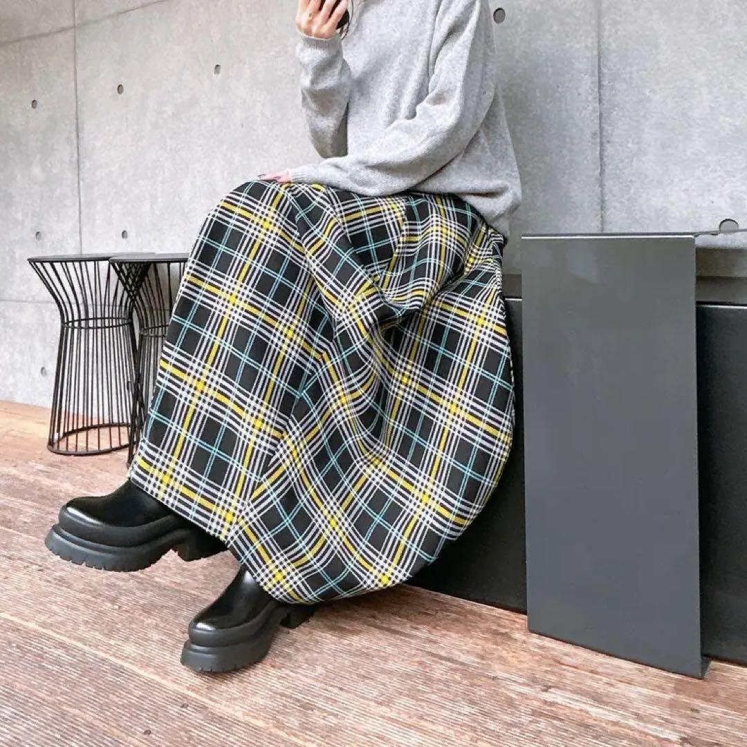 ENFOLD チェックバルーンスカート