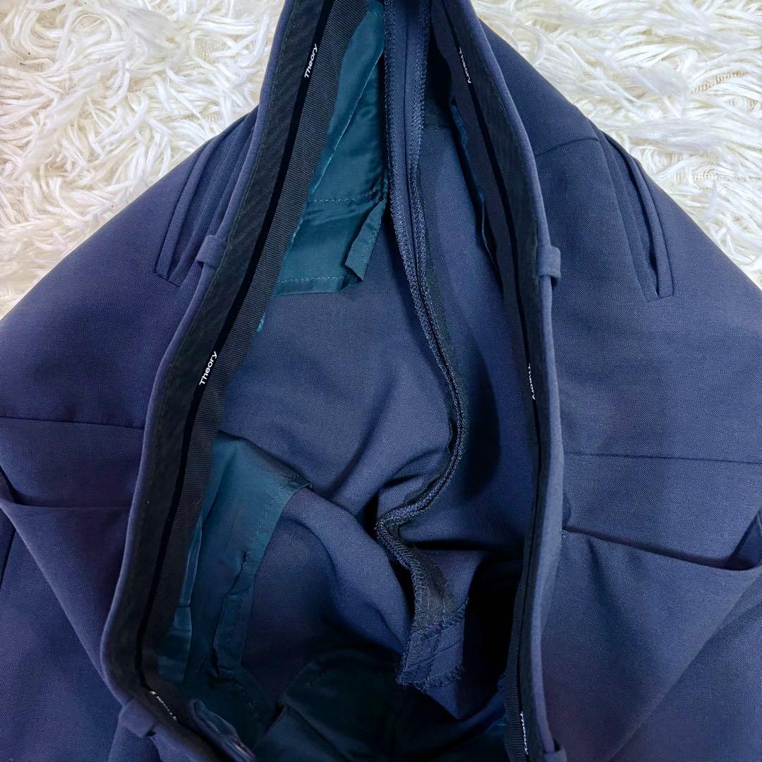 極美品 Theory セットアップ パンツスーツ MS相当 ネイビー １つボタン