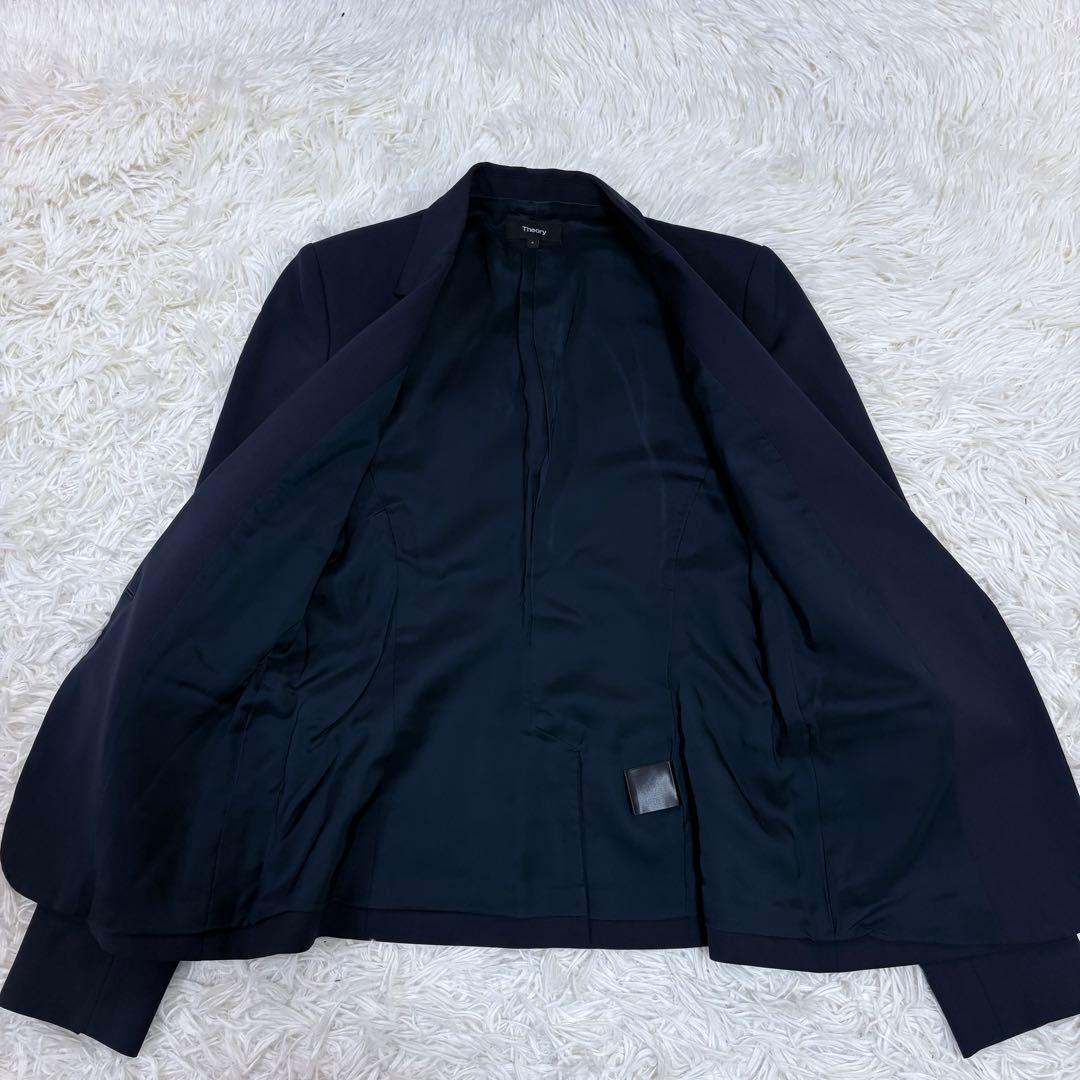 極美品 Theory セットアップ パンツスーツ MS相当 ネイビー １つボタン