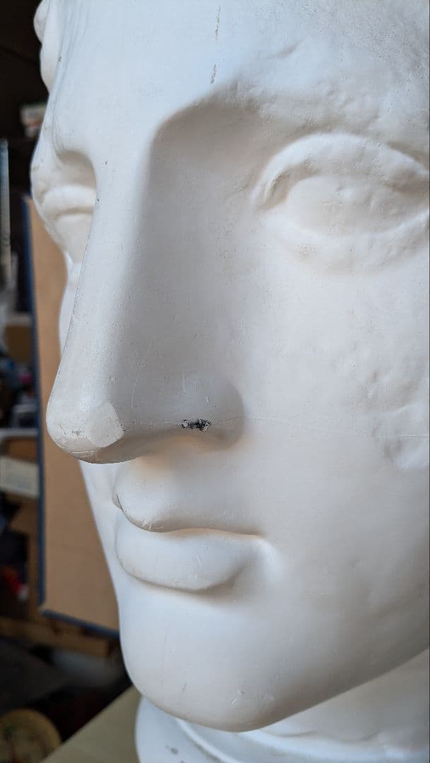 古典的プラスター彫刻の頭像　パルテノン首像　中古品