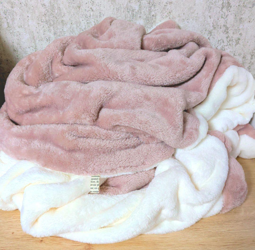 特別価格❤みかん❤超贅沢プレミアム☆極暖Wボア⭐大きめ超特大ブランケット