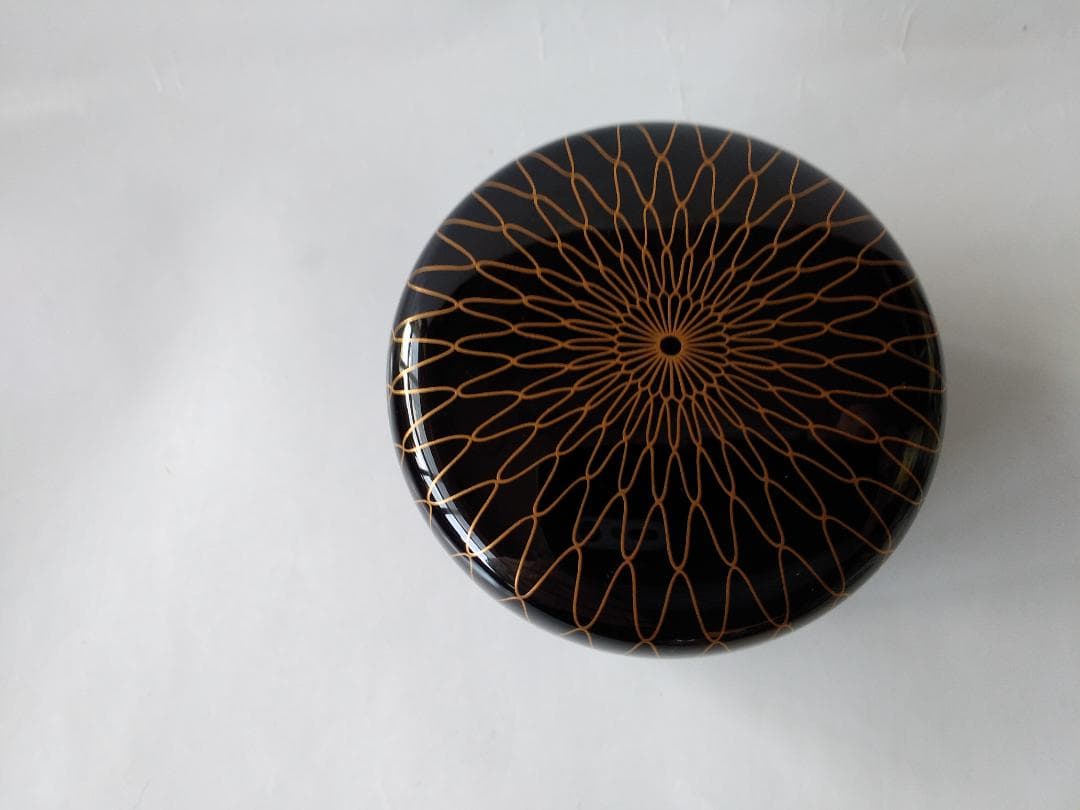 山中塗 棗 新井喜峰 作 網目蒔絵 平棗 共箱 共布 漆器 漆芸 新品 未使用品