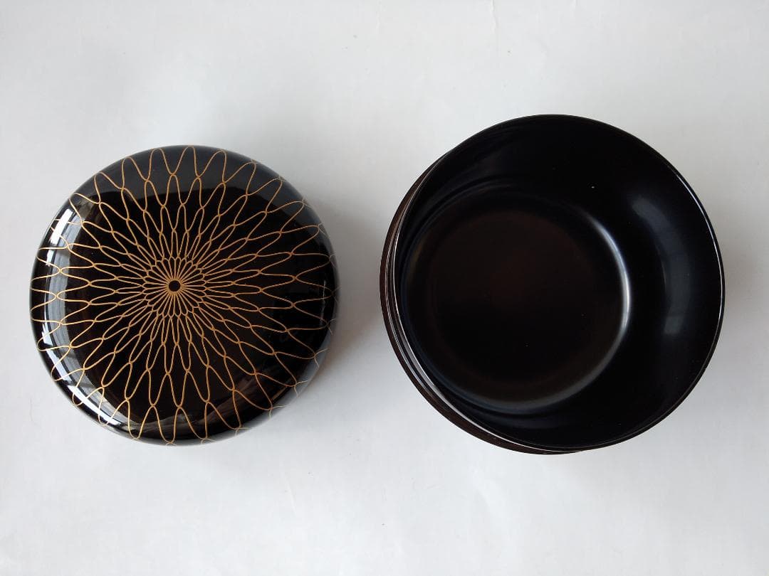 山中塗 棗 新井喜峰 作 網目蒔絵 平棗 共箱 共布 漆器 漆芸 新品 未使用品