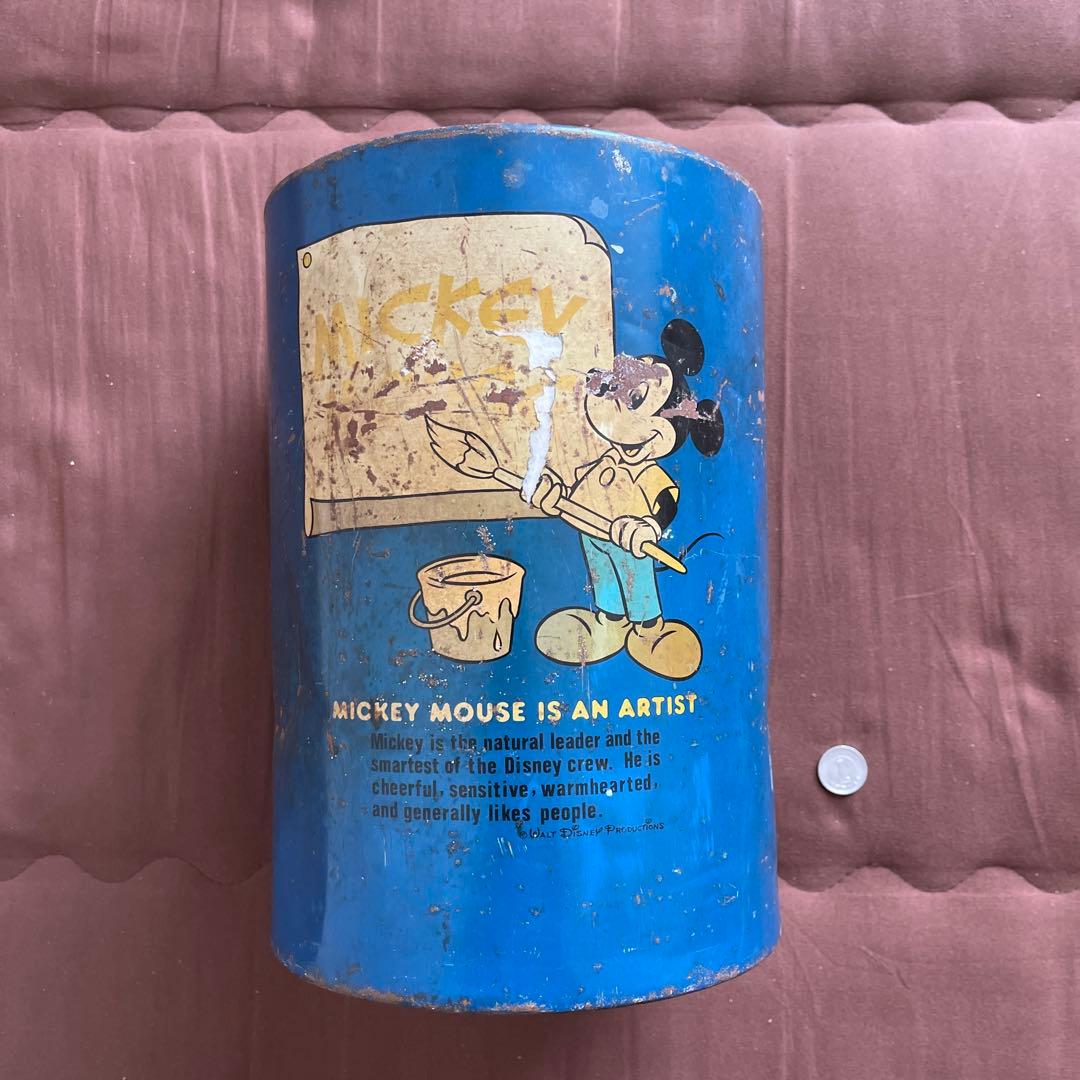ディズニー ミッキーマウス ゴミ箱 青