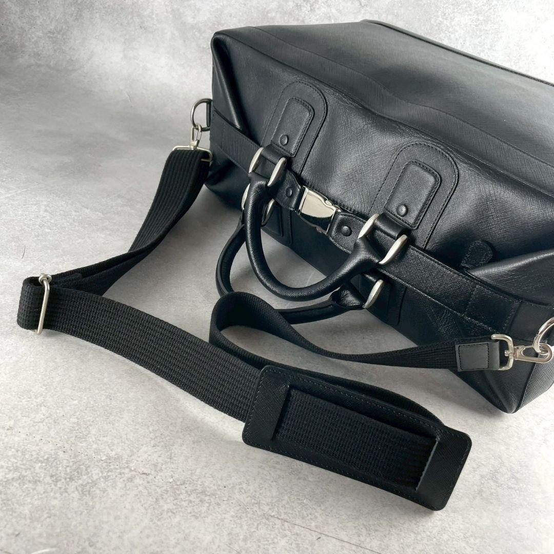 ハマノ hamano ボストンバッグ 2way 黒 ブラック レザー 希少