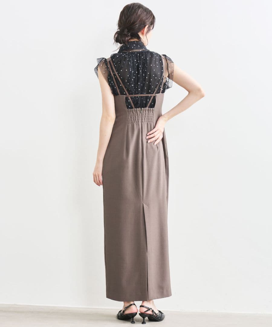 完売色　ココディール　新品タグ付き　ドットチュールリボンブラウス　ブラック