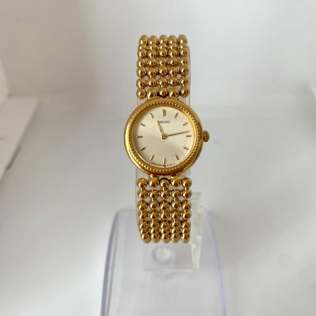 新品電池　SEIKO 腕時計　ゴールドカラー　ラウンド