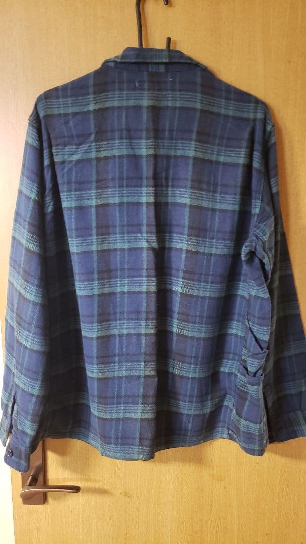 SASSAFRAS ネルシャツ ネイビー/グリーン