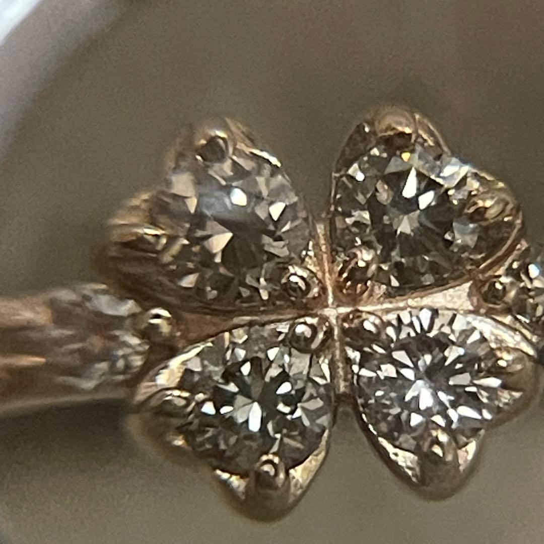 #12号♡K18♡0.41ct♡クローバーモチーフリング