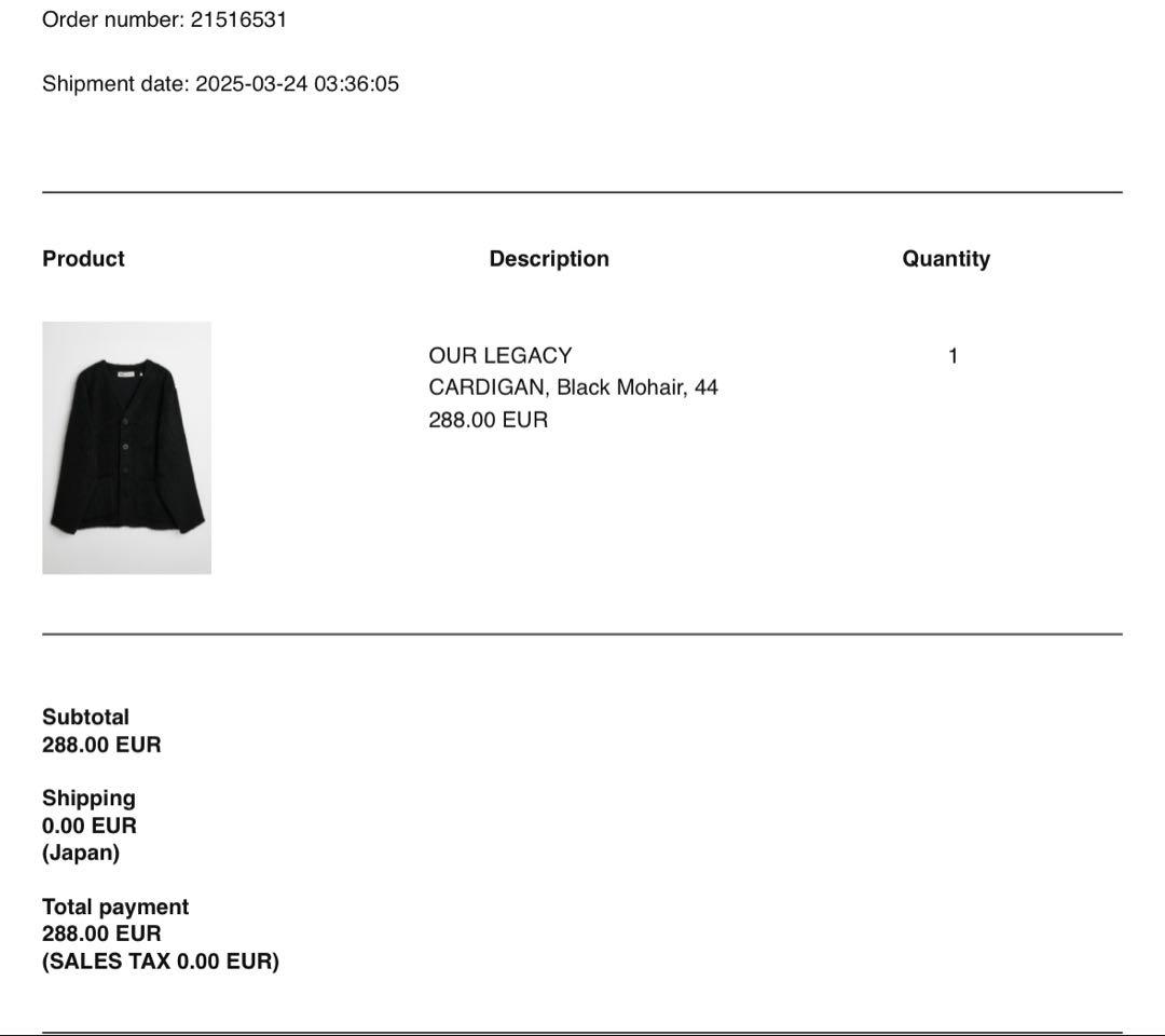 our legacy モヘアカーディガン　44