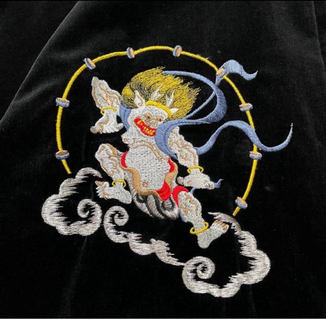 スカジャン別珍ベロアスカジャン風神雷神龍神日本製横須賀ジャンパーヴィンテージ