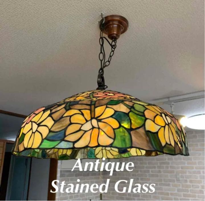 ステンドグラス　天井照明　照明　シェード　花柄　札幌　シーリングライト