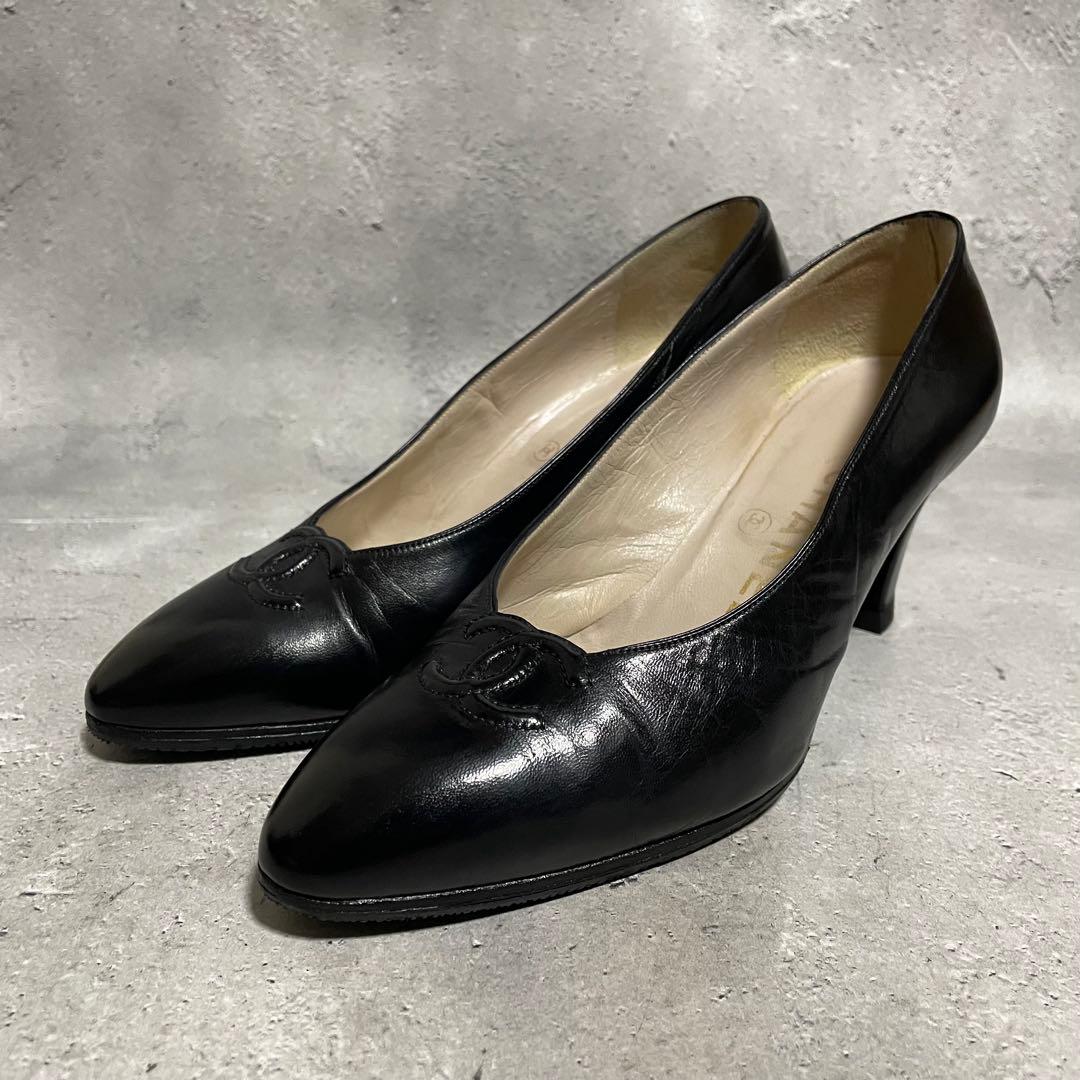 シャネル　CHANEL （35） レザーパンプス　ココマーク　フォーマル　黒