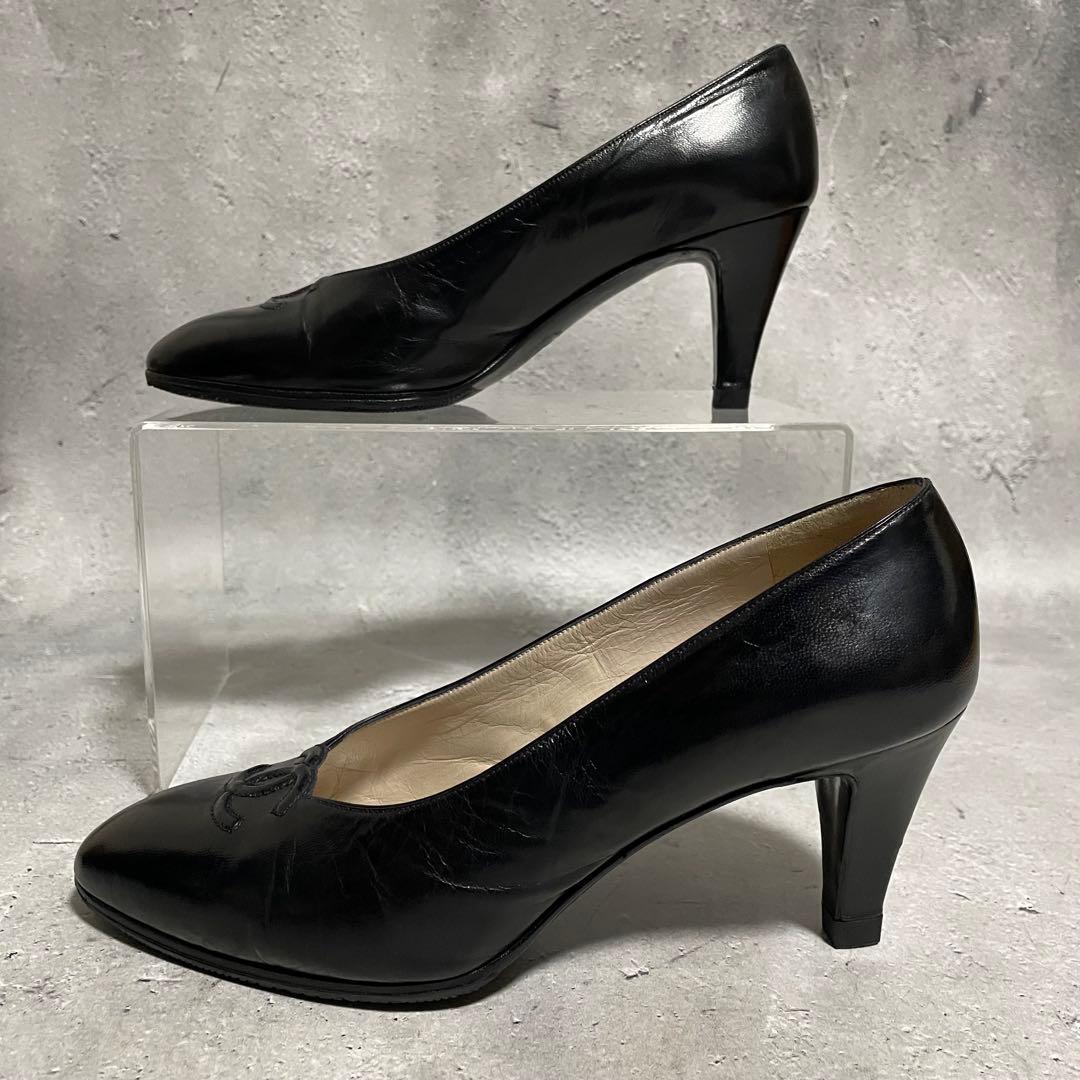 シャネル　CHANEL （35） レザーパンプス　ココマーク　フォーマル　黒