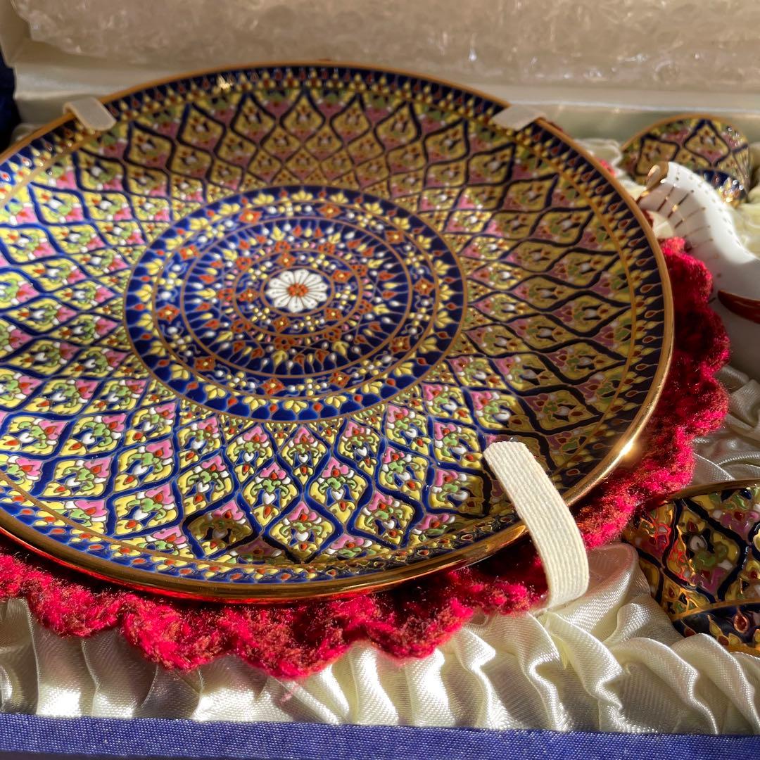 新品未使用　ベンジャロン焼き　ティーセット （ゾウ：箱付き）　高級　オシャレ