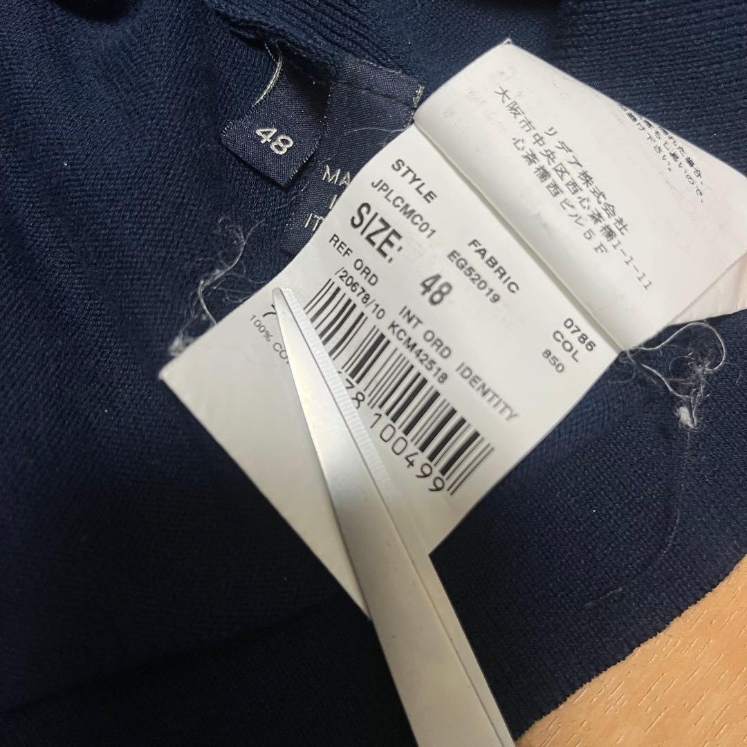 LARDINI ラルディーニ オープンカラー ニット 半袖 シャツ ネイビー