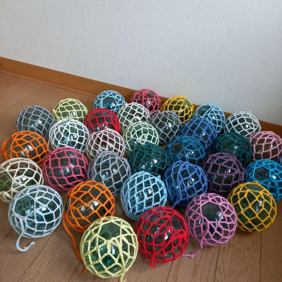 ガラス浮き玉 ガラス玉 ９cmカラーx ３３