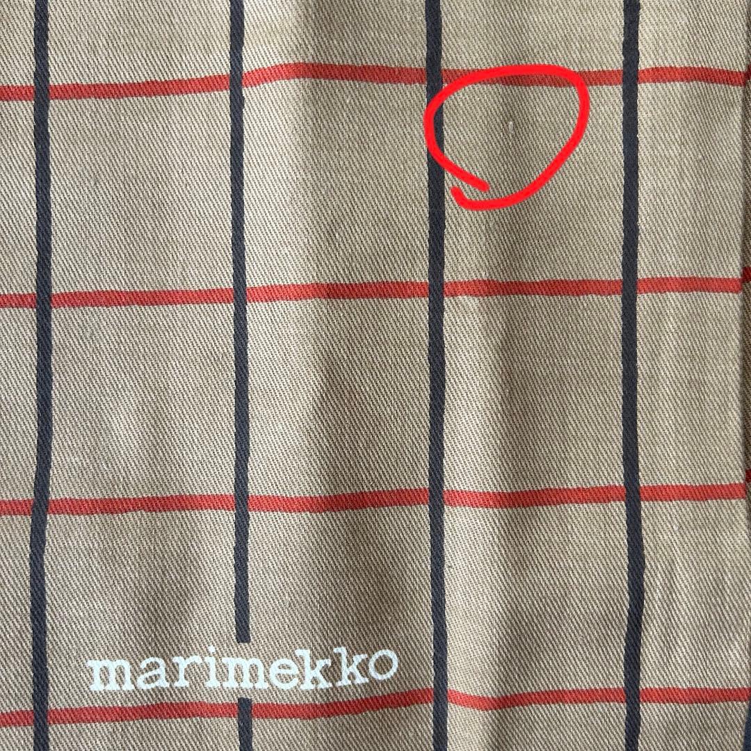 111. 【新品】marimekko チェック柄 座布団カバー 55×59