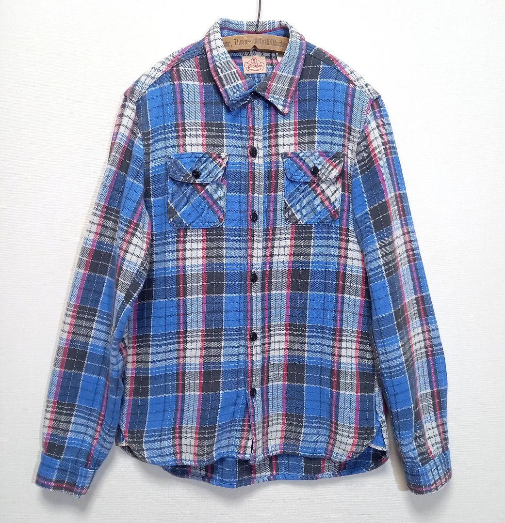 50s 復刻 USA製 FIVE BROTHER ヘビーネルシャツ マチネル L