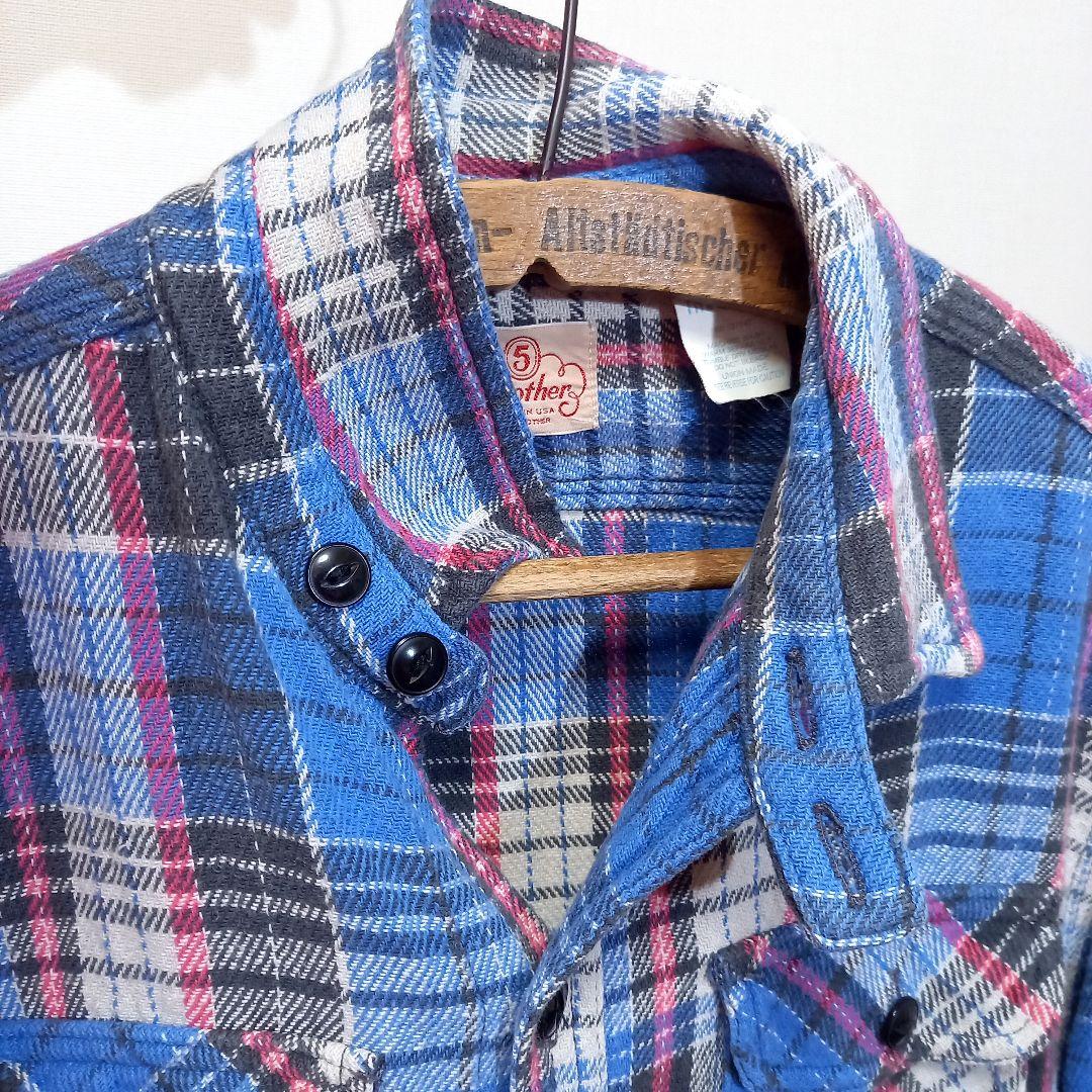 50s 復刻 USA製 FIVE BROTHER ヘビーネルシャツ マチネル L