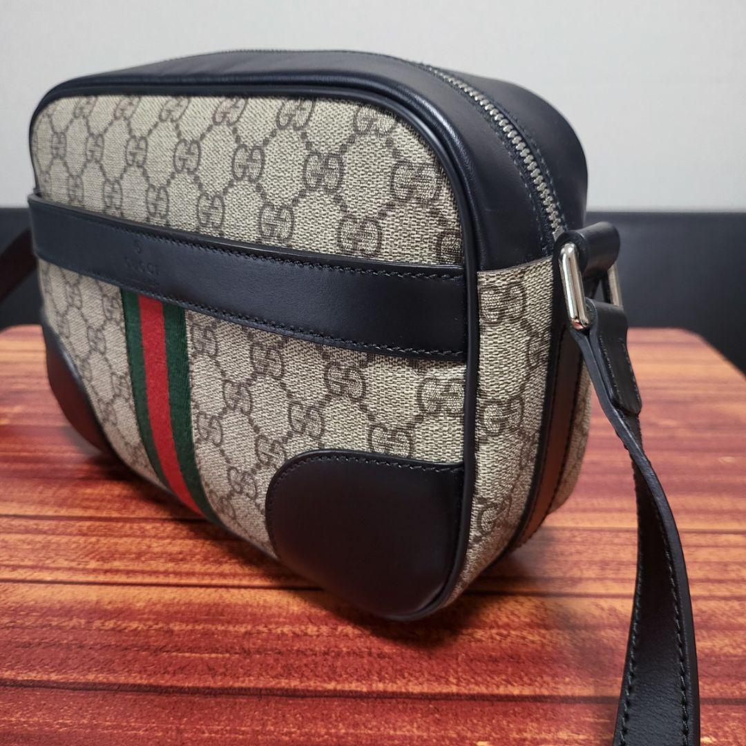 美品 GUCCI グッチ ショルダーバッグ GG柄 シェリーラインbc11yt