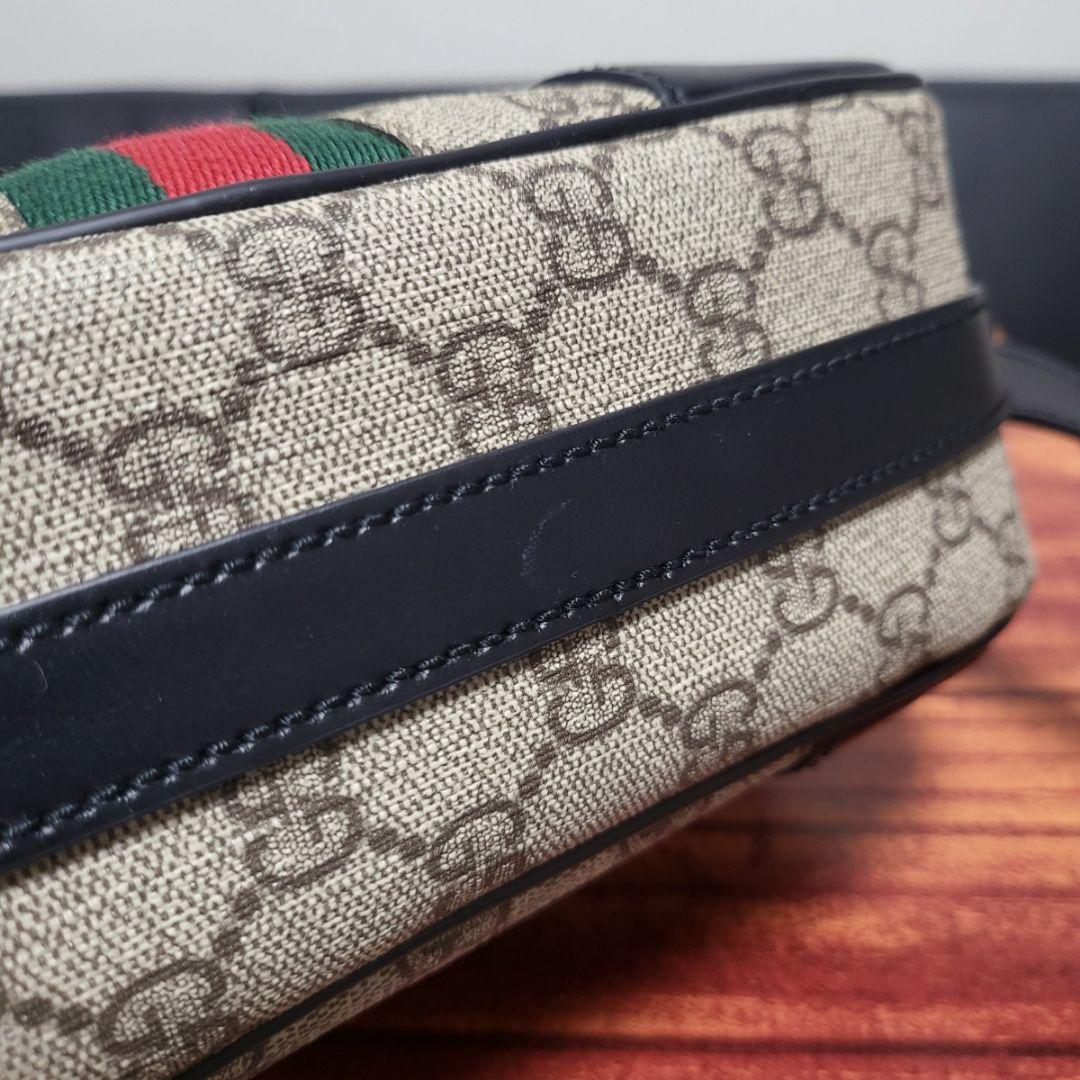 美品 GUCCI グッチ ショルダーバッグ GG柄 シェリーラインbc11yt