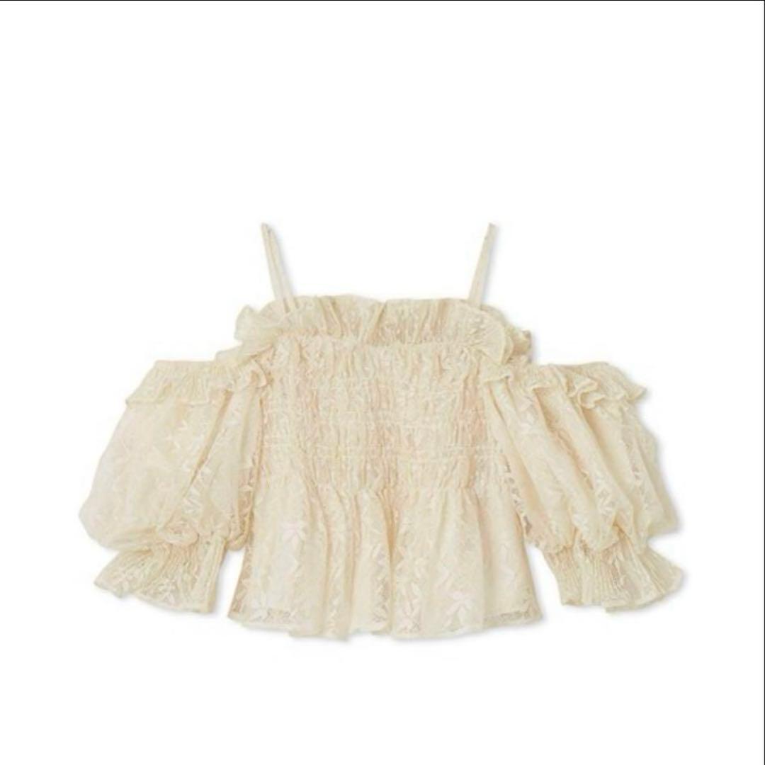 snidel Sustainableギャザーオフショルブラウス