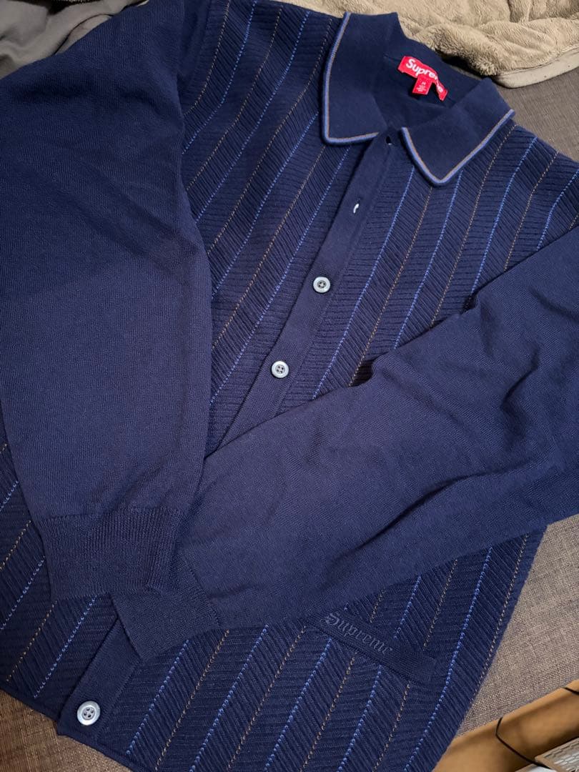 トップス supreme Herringbone Cardigan navy M
