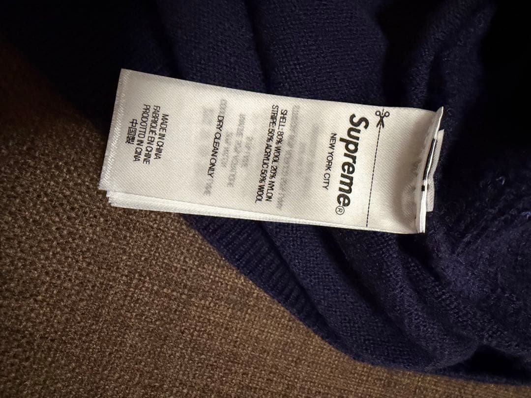 トップス supreme Herringbone Cardigan navy M