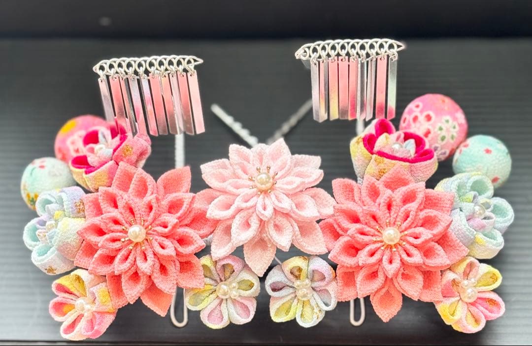 Hana⚘週末受取遅れますさま専用 確認用 桃錦色×パールピンク7-28