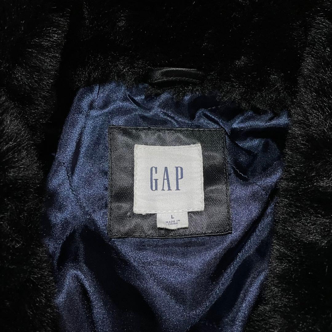 【希少】00s GAP / fur bomber jacket MA1 光沢
