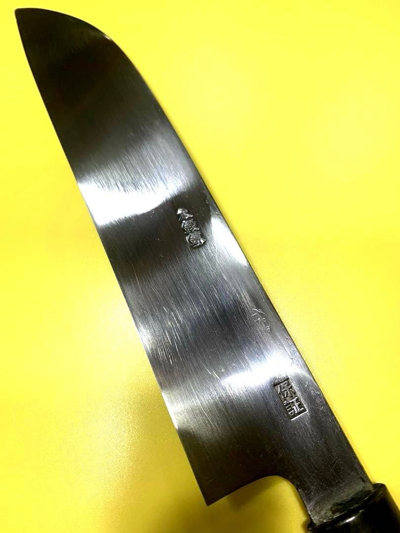 堺一文字光秀　鎌形薄刃包丁　本鍛錬　刃渡り19cm