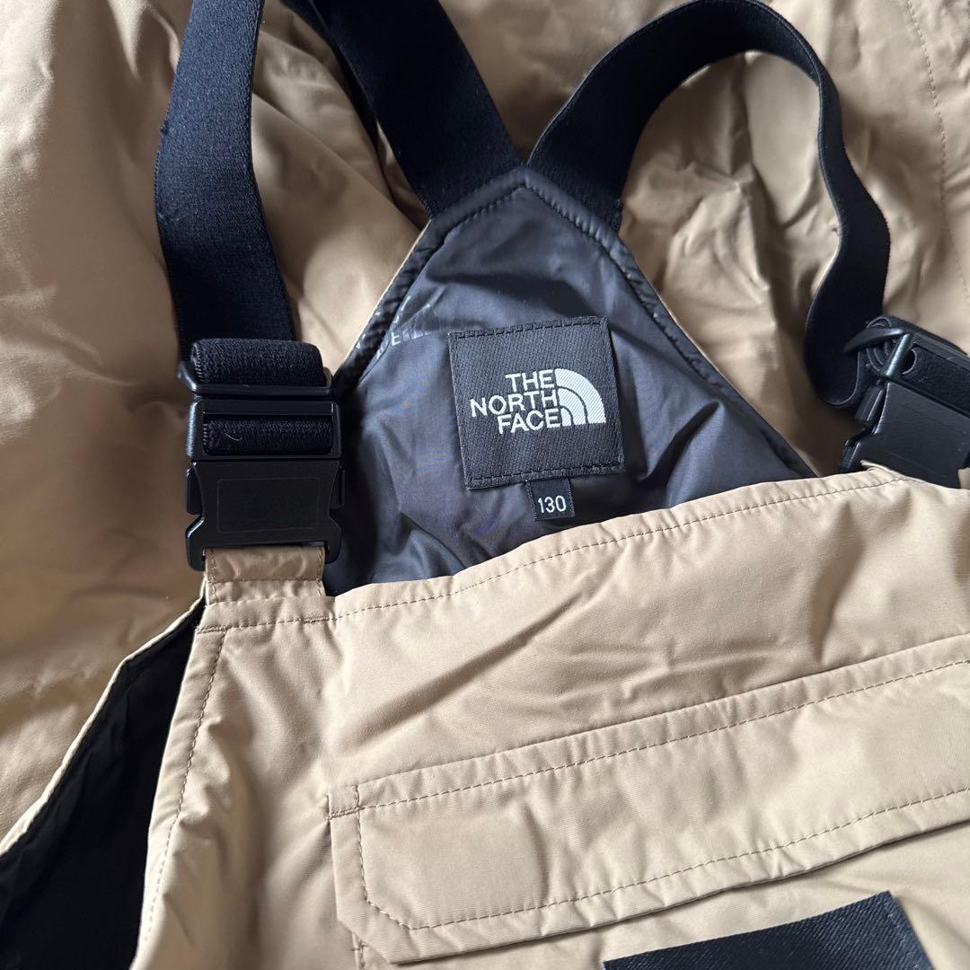 人気】THE NORTH FACE 子ども用スノーサロペット ベージュ130cm