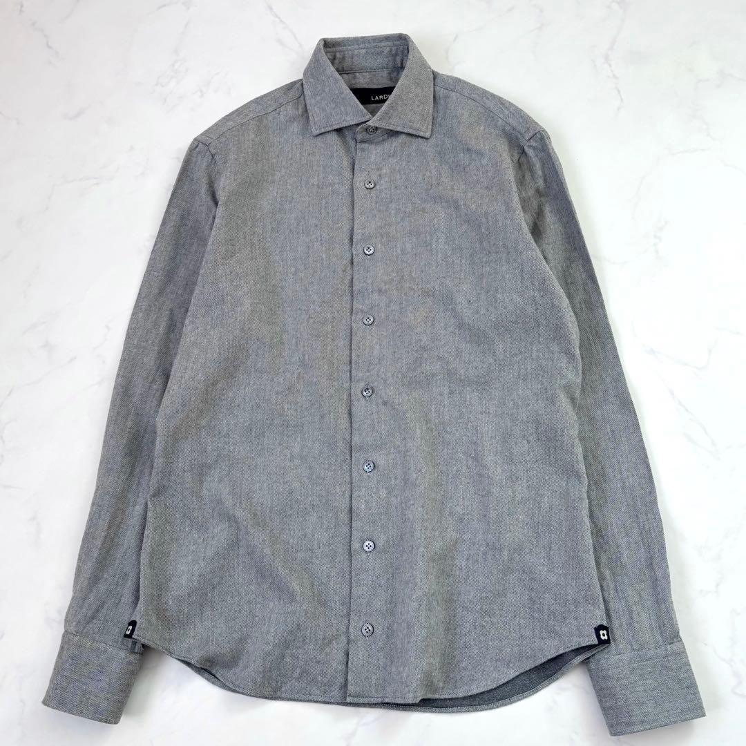 【美品】ラルディーニ ホリゾンタルカラー ネルシャツ 38 コンバーチブルカフス