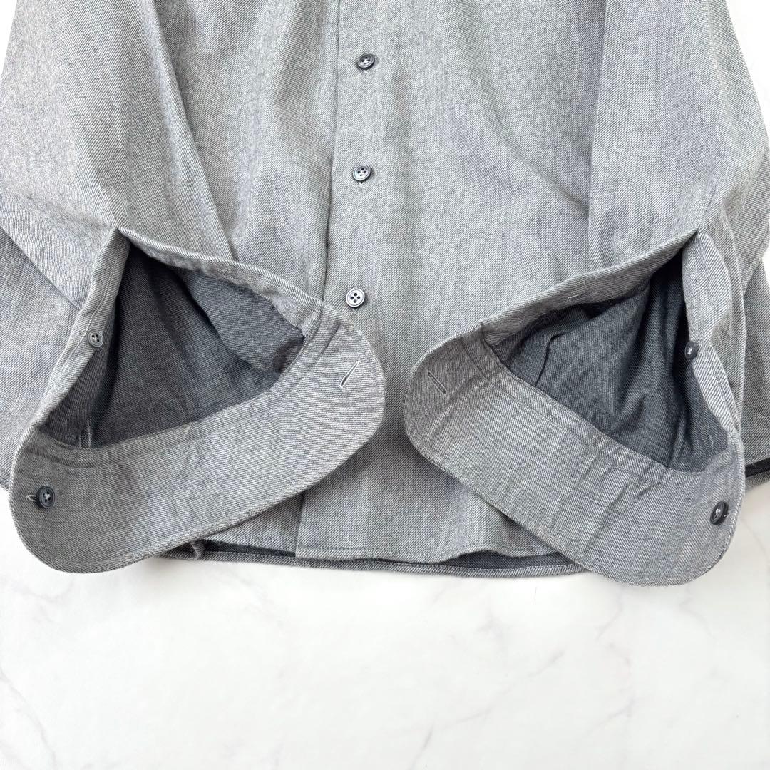 【美品】ラルディーニ ホリゾンタルカラー ネルシャツ 38 コンバーチブルカフス