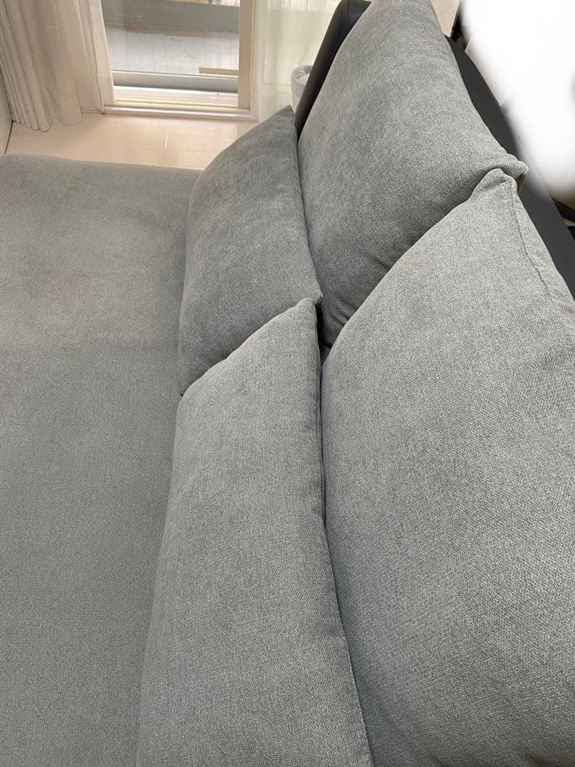 ニトリ　2人用布張りソファ (ポーション2KD GY)