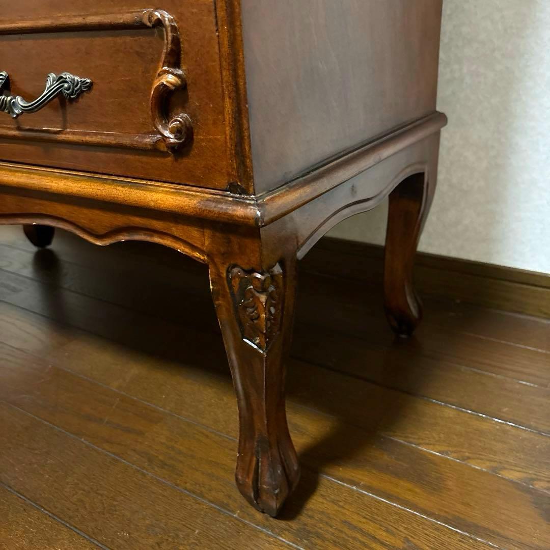 【良品】アンティーク調 ５段 チェスト 猫脚