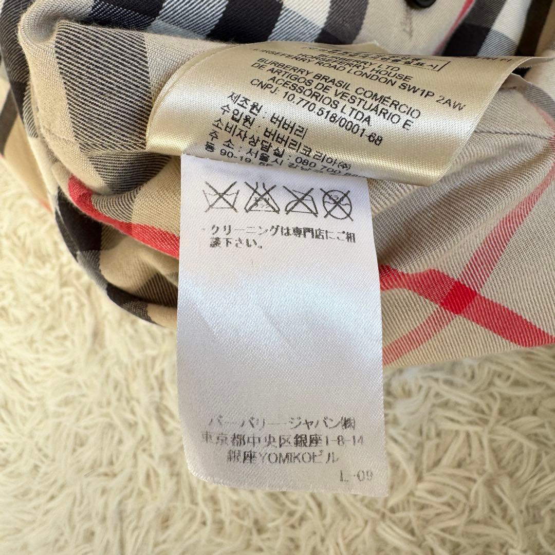 良品　バーバリー　ウェストミンスター　トレンチコート　ノバチェック　ベージュ　L