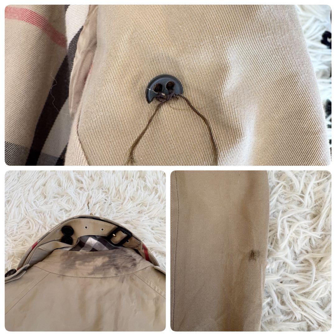 良品　バーバリー　ウェストミンスター　トレンチコート　ノバチェック　ベージュ　L