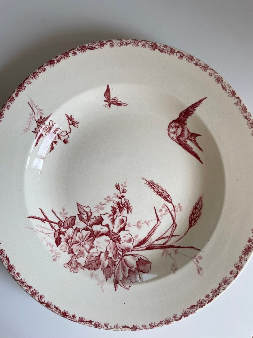 HB&C francais 小鳥 深皿 アンティーク