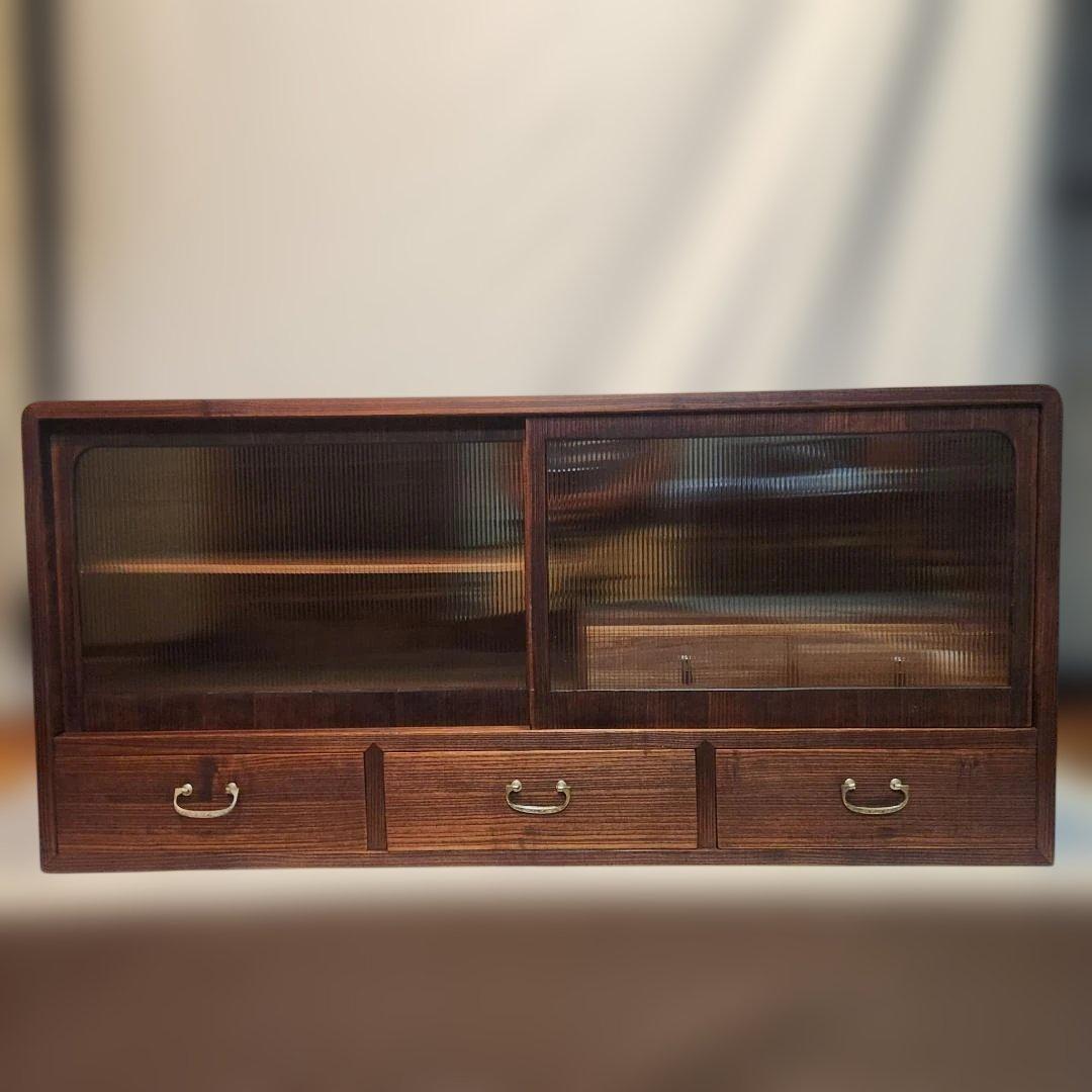 和ダンス リメイク キャビネット 割れないモールガラス風 昭和レトロ 一点物　１