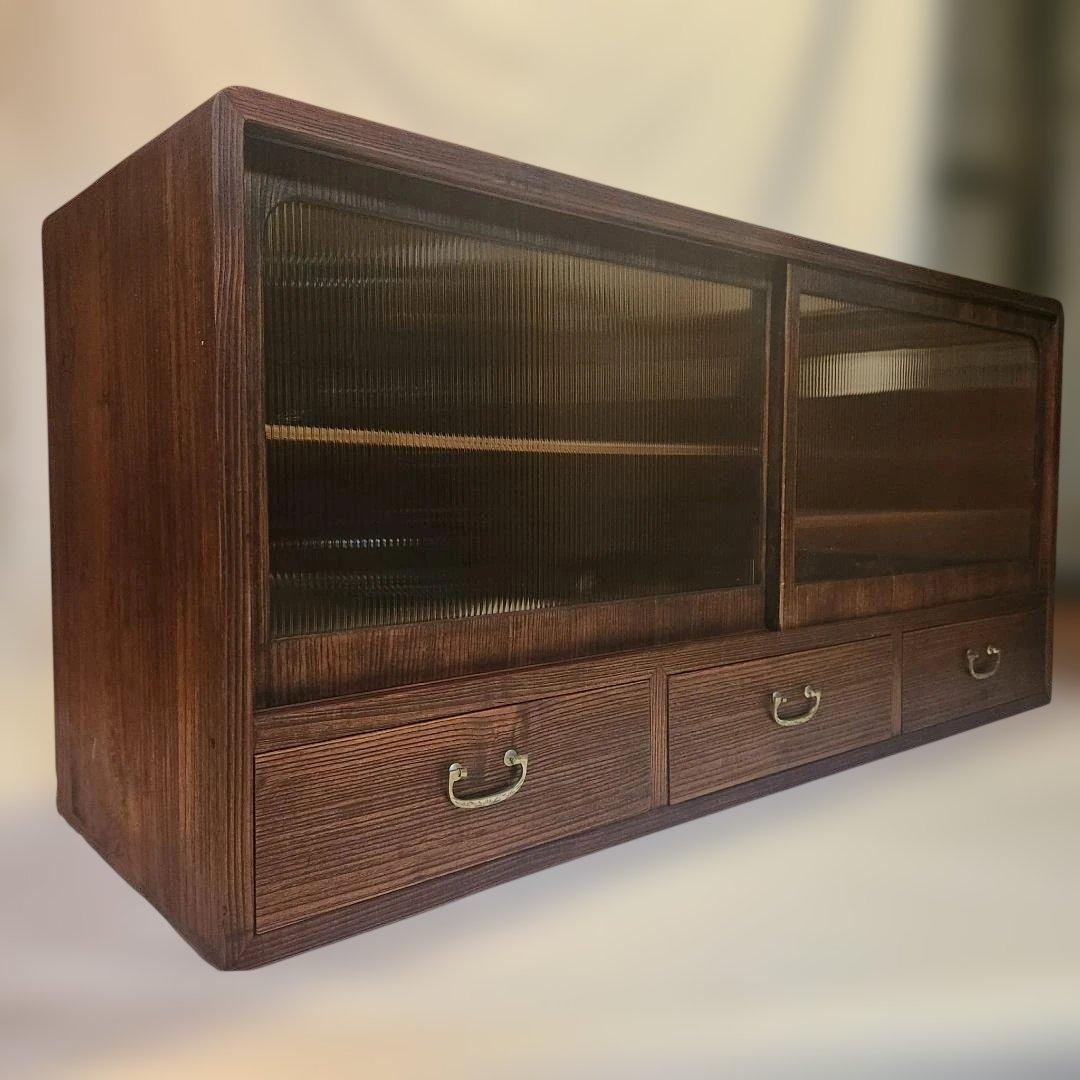 和ダンス リメイク キャビネット 割れないモールガラス風 昭和レトロ 一点物　１