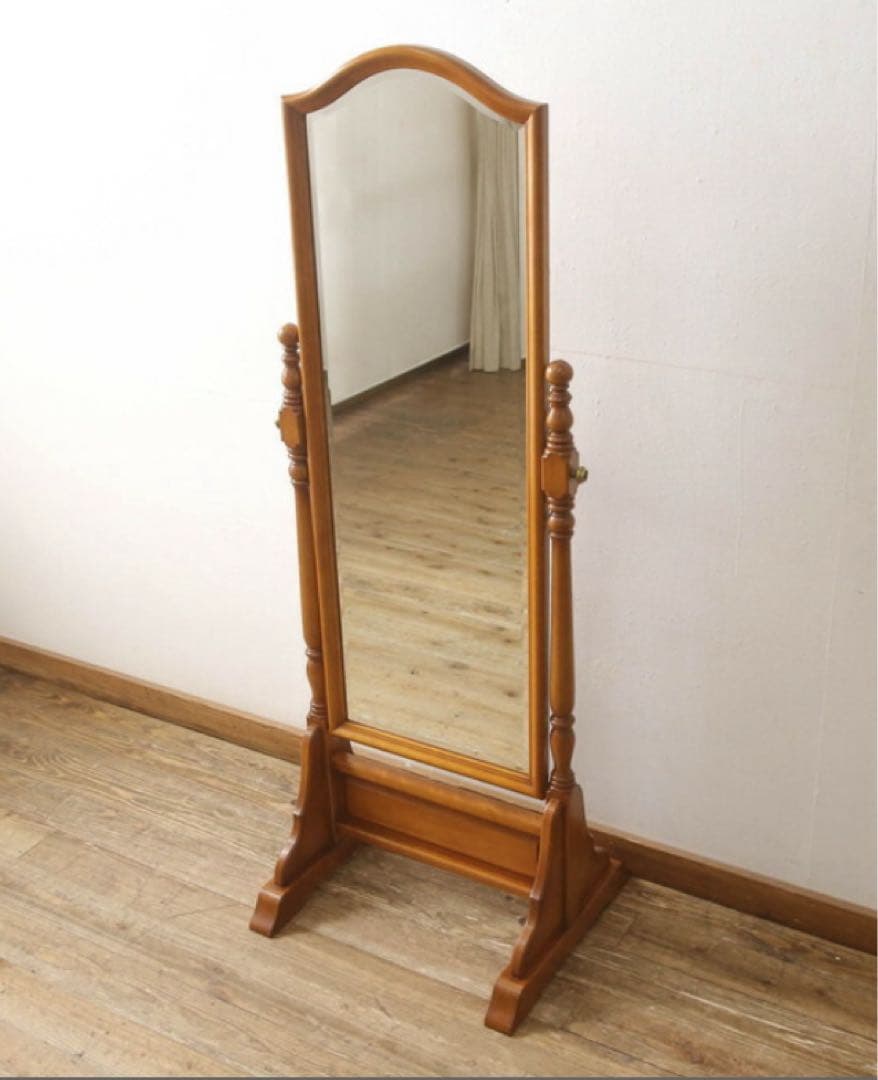 ヴィンテージ限定品 横浜ダニエル木製スタンドミラー