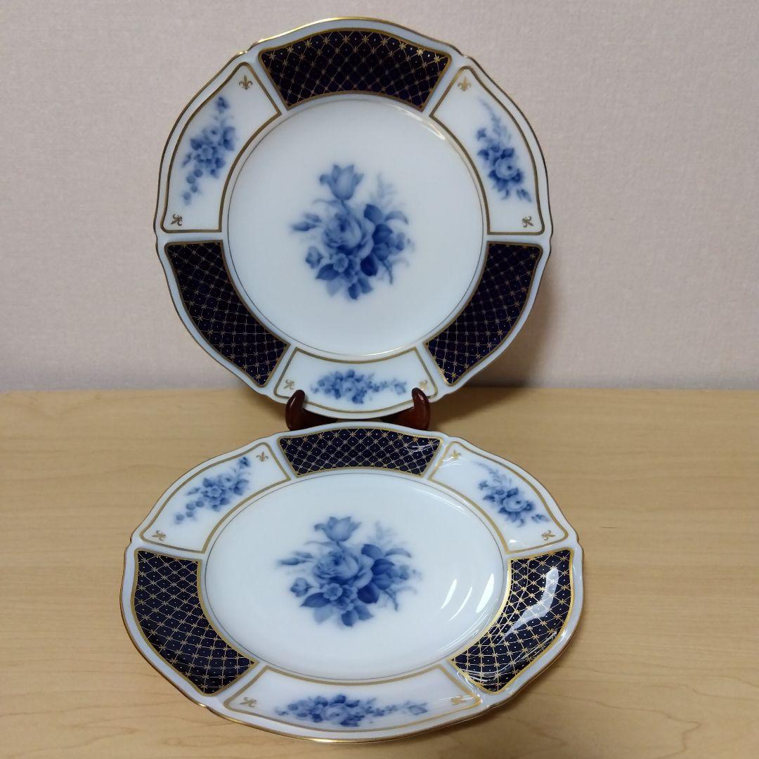 未使用　大倉陶園　ブルーインペリアル　21.4cm プレート 2枚 ペア