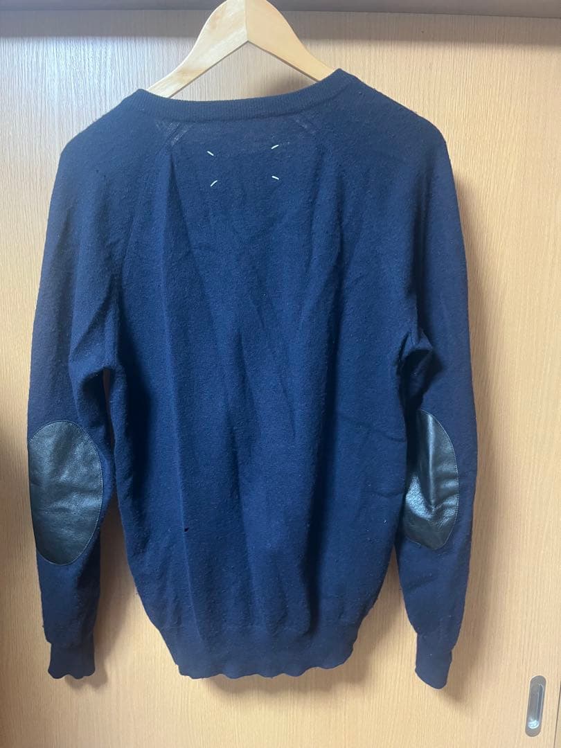 マルタンマルジェラ　レザーエルボーパッチカーディガン