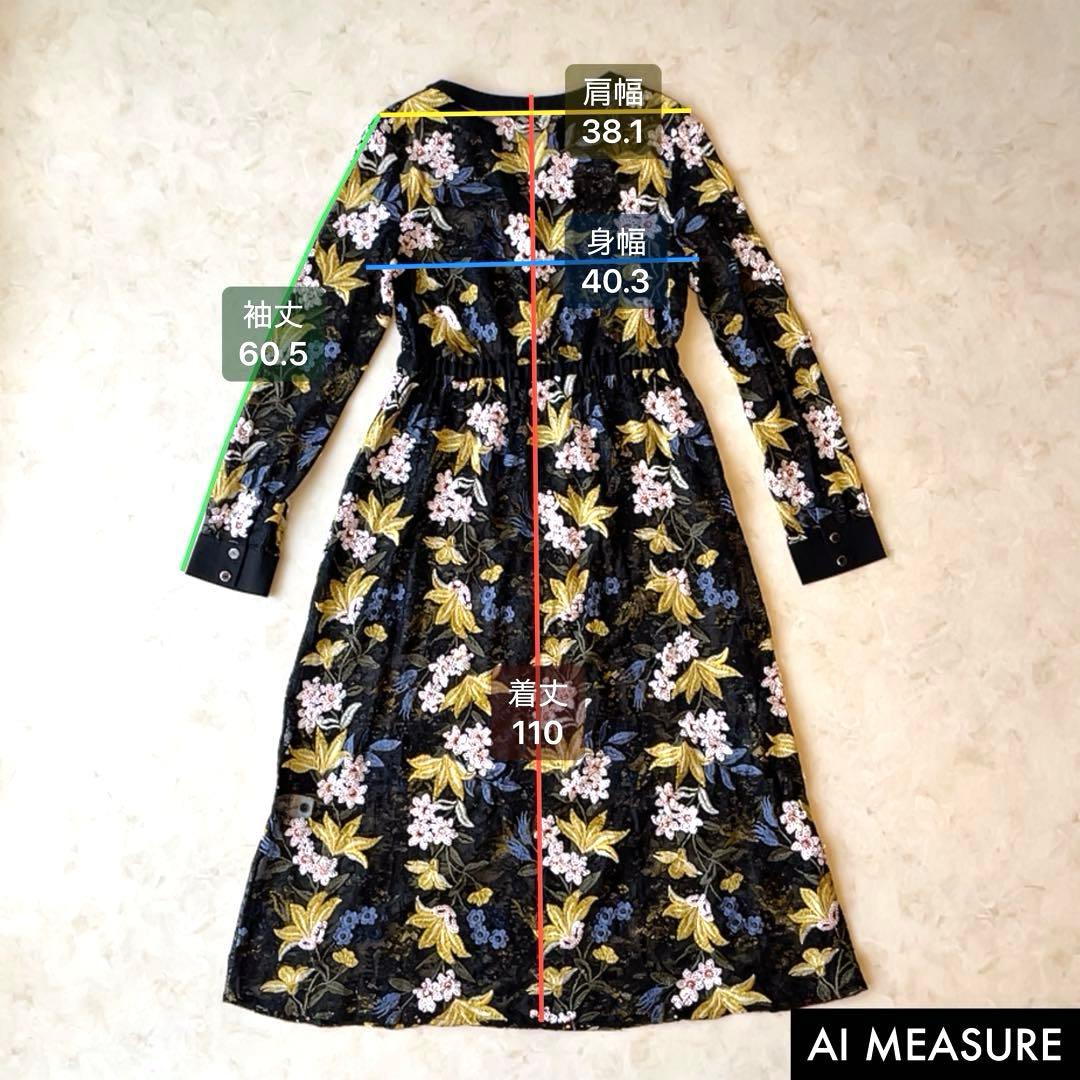 現行✨グレースコンチネンタル 花柄刺繍ワンピース 総レース 長袖