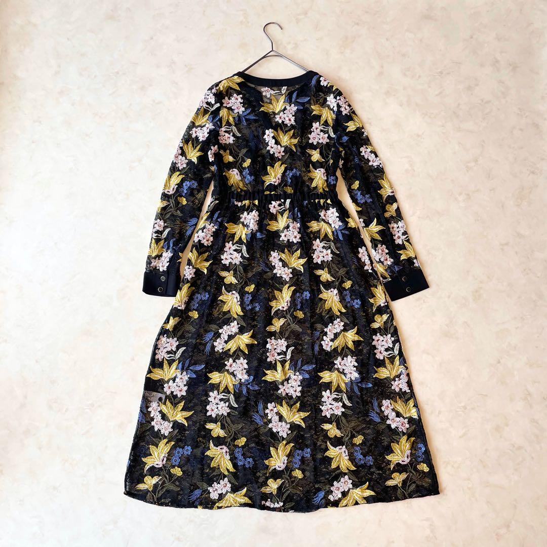 現行✨グレースコンチネンタル 花柄刺繍ワンピース 総レース 長袖