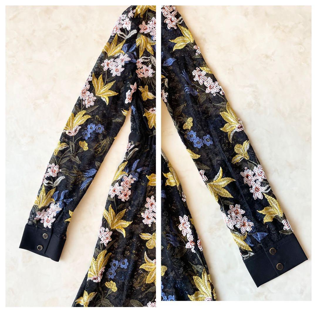 現行✨グレースコンチネンタル 花柄刺繍ワンピース 総レース 長袖